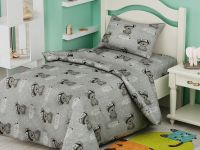 Leleka-Textile Ранфорс Мишка в кепке серый в кроватку