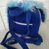 Детский рюкзак меховый с ушками Зайки синий для девочки