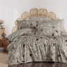 Постельное бельё Premium Сатин Египетский Хлопок 300TC Серо-Бежевое Перья