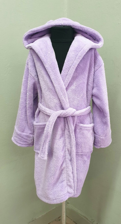 Лиловый детский махровый халат для девочки на подарок