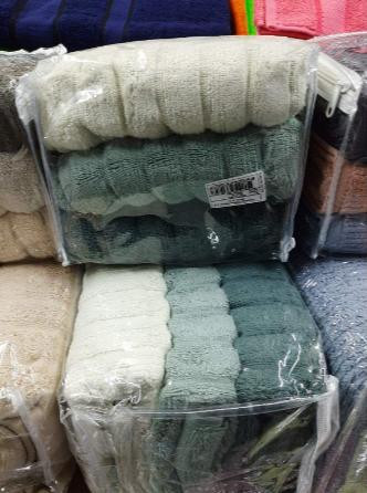 Набор полотенец MicroCotton Delux Premium (3 шт) Ezgi-6 зеленый купить