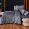 Постельное бельё Premium Сатин Египетский Хлопок 300TC Тёмно-Серый Геометрический Дизайн