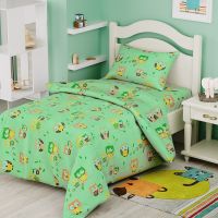 Leleka-Textile Ранфорс Совушки зеленый в кроватку