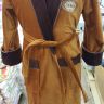 Мужской халат велюр светло-коричневый с вышивкой Zeron