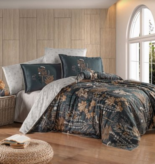 Постельное бельё Premium Сатин Египетский Хлопок 300TC Флористический Дизайн