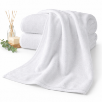 Белое махровое полотенце для отелей 500 гр/м2 Узбекистан