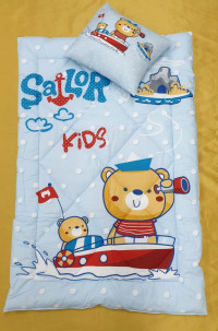 Детский набор одеяло силиконовое с подушкой Capitan голубое Капітан