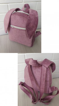Детский рюкзак с ушками Зайки Rizo лиловый, текстиль
