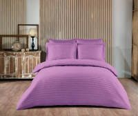 Однотонное постельное белье лиловое Horizontal Stripe Sateen Lila