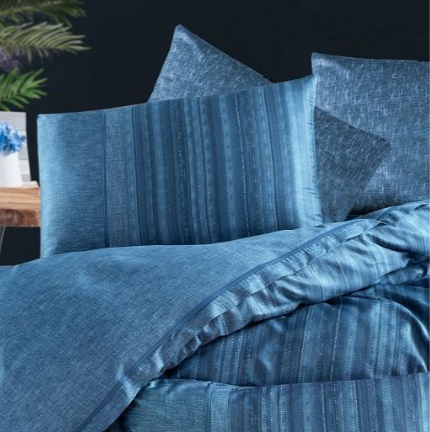 Постельное бельё Premium Сатин Египетский Хлопок 300TC 300TC Синий Полосатый Дизайн 2 Постельное бельё Premium Сатин Египетский Хлопок 300TC 300TC Синий Полосатый Дизайн 2