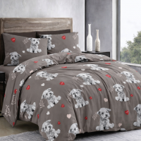 Комплект постельного белья бязь Песики бежевый