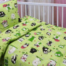 Постельное белье в кроватку Leleka-Textile Ранфорс Совушки зеленое