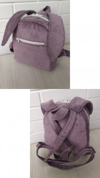 Детский рюкзак с ушками Зайки Rizo сиреневый, текстиль