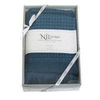 Комплект вафельных полотенец NILhome (2 шт) синий