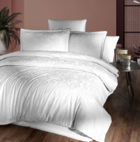 Постельное бельё Premium Сатин Египетский Хлопок 300TC Белоснежный Жаккардовый 