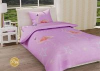 Подростковый постельный набор ранфорс Фламинго лиловое