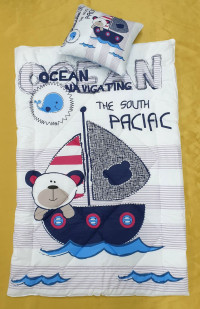 Детский набор одеяло силиконовое с подушкой Pacific голубое