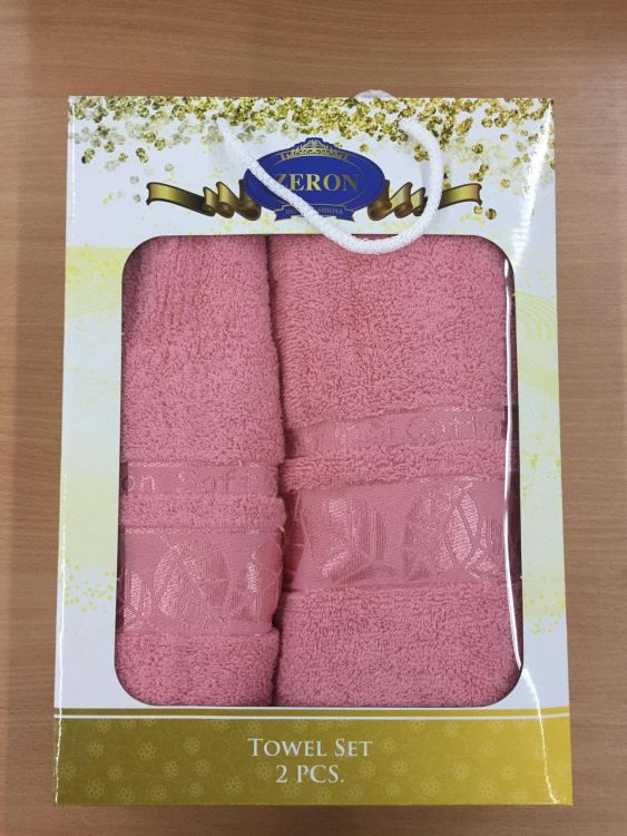 Набор розовых полотенец хлопок