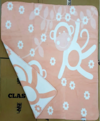 Детский плед-одеяло Zeron обезьянки розовое