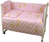 Набор для детской кроватки Руно Мишка с шариком розовый