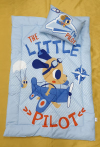 Детский набор одеяло силиконовое с подушкой Pilot голубое Пилот