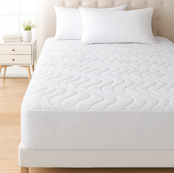 Наматрасник стеганый на хлопке Волна по периметру