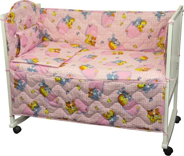 Набор для детской кроватки Зверьки розовый