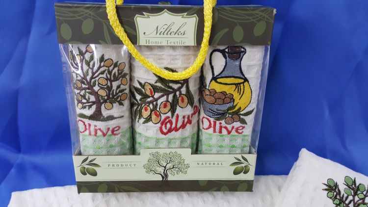 Набор вафельных полотенец 35х50 Olive Nilteks в коробке