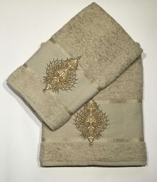 Махровые полотенца в наборе Узоры Vende коричневые