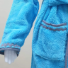 Детский махровый халат Welsoft бирюзовый с полосками