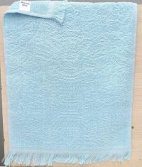 Жаккардовое махровое полотенце для кухни голубое