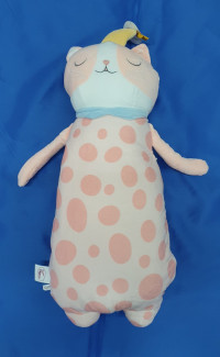 Детский розовый плед внутри мягкой игрушки Кот