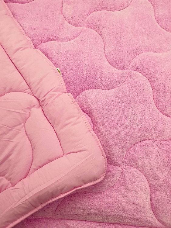 Двустороннее одеяло микрофибра/хлопок розовое купить