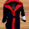 Детский халат микрофибра синий с красным