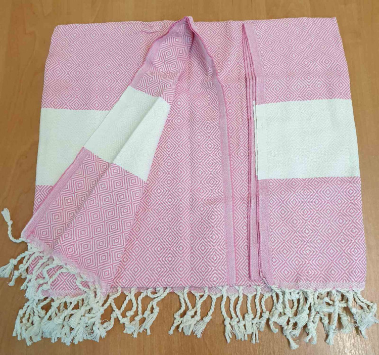 Пляжное полотенце жаккард Peshtemal 250 г/м2 розовый