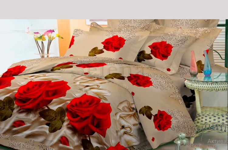Набор постельного белья Роза Лебедь поликоттон Набор постельного белья Роза Лебедь поликоттон