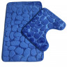 Набор ковриков в ванную 2 пр. с эффектом памяти синий Камни 