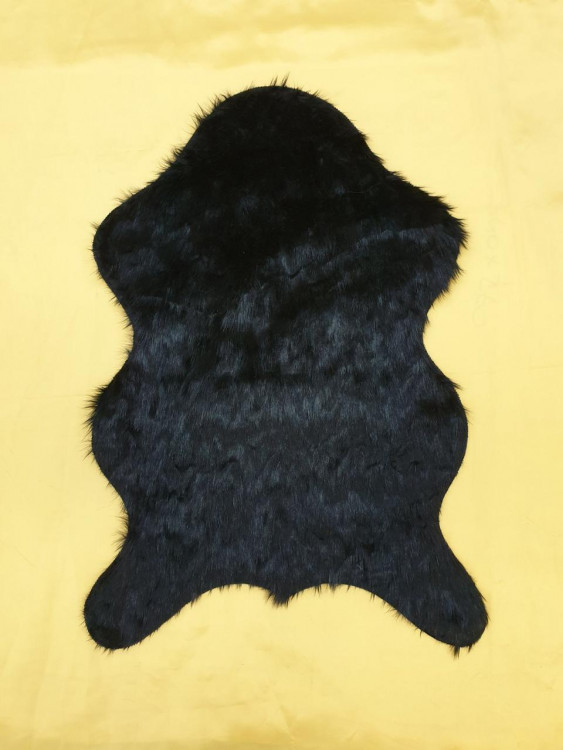 Меховый коврик для спальни Имитация шкуры V-2 черный, акрил