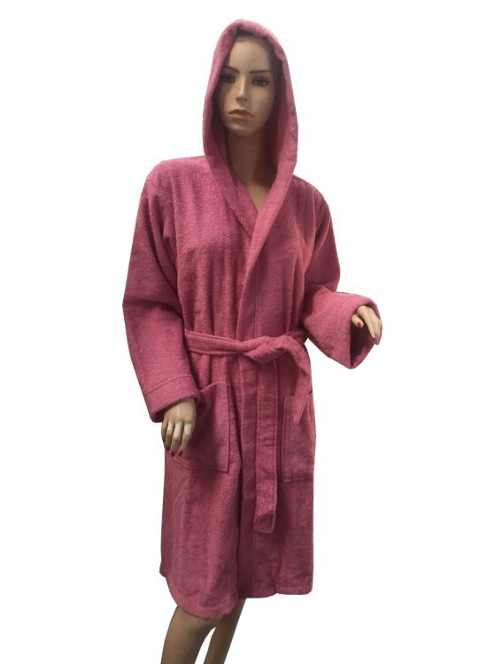 Женский халат Arya с капюшоном Miranda Soft розовый