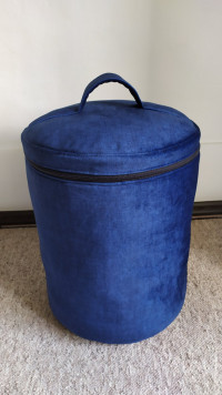 Текстильная корзина для игрушек и вещей Rizo синяя (глянец)