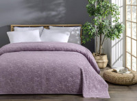 Махровая жаккардовая лиловая простынь-покрывало lilac