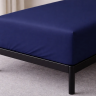 Простынь сатин однотонная Sateen Dark Blue на резинке 2