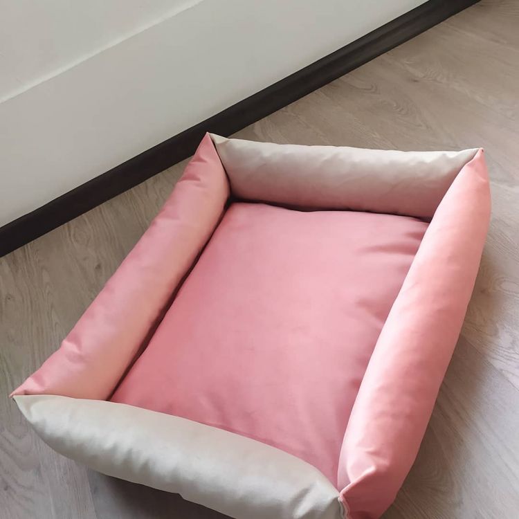 Лежак для собак (котов) розовый Rizo 58\48\14 со съемным чехлом