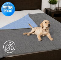 Покрывало стеганое двусторонее непромокаемое серо - голубое