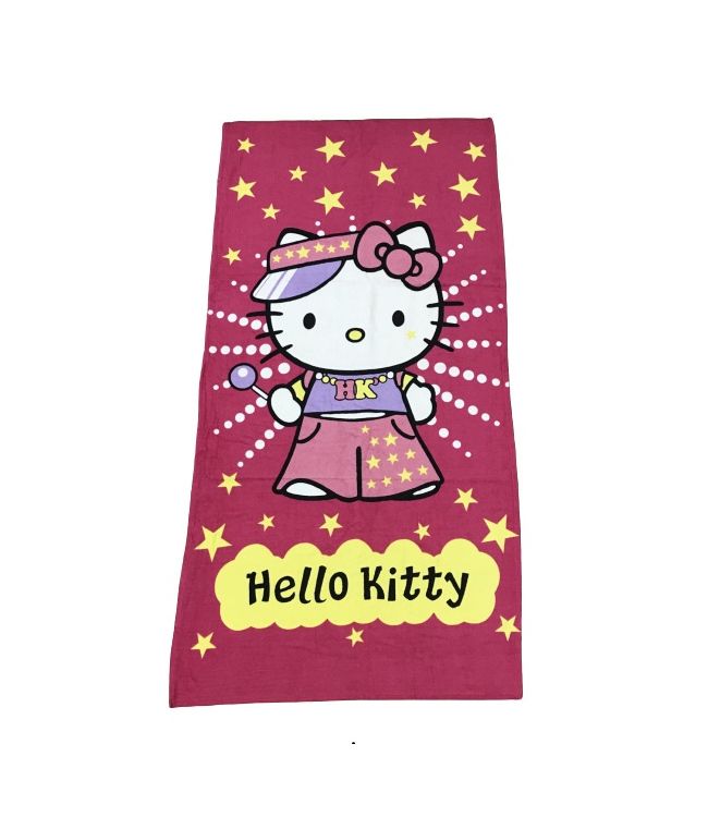 Детское пляжное полотенце Vende Hello Kitty велюр/махра