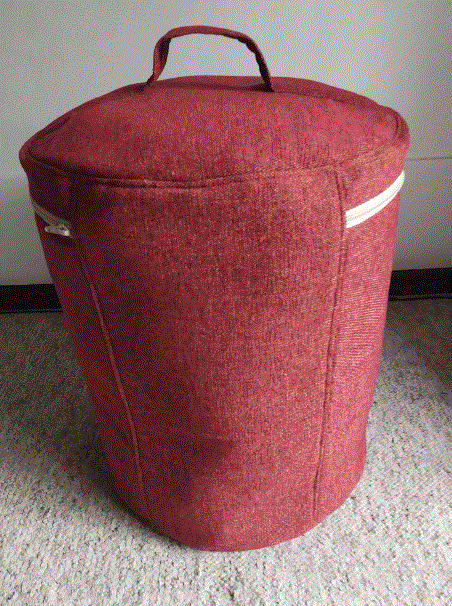 Текстильная корзина красная с бежевой молнией купить