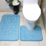 Набор ковриков в ванную 2 пр. с эффектом памяти голубой Камни купить