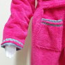 Детский махровый халат Welsoft малиновый с полосками