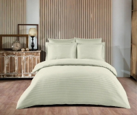 Однотонное постельное белье белое Horizontal Stripe Sateen White