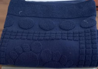 Махровый коврик для ванной 750 г/м2 темно синий 50х70 Ножки